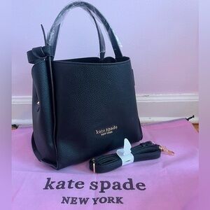 Kate Spade Black leather Structured Tote